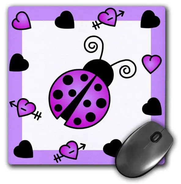 purple ladybug mouse mat